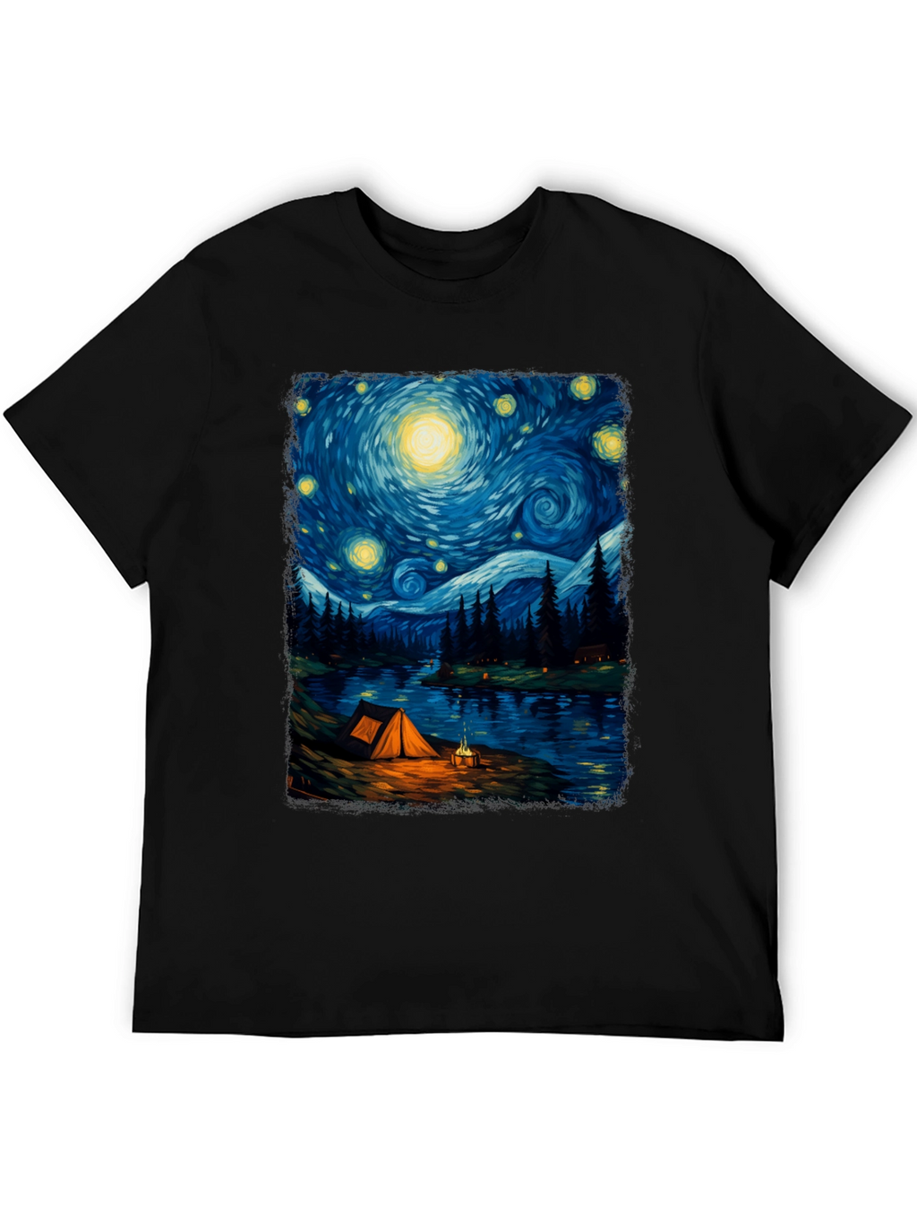 Starry Night Camping Graphic Tee