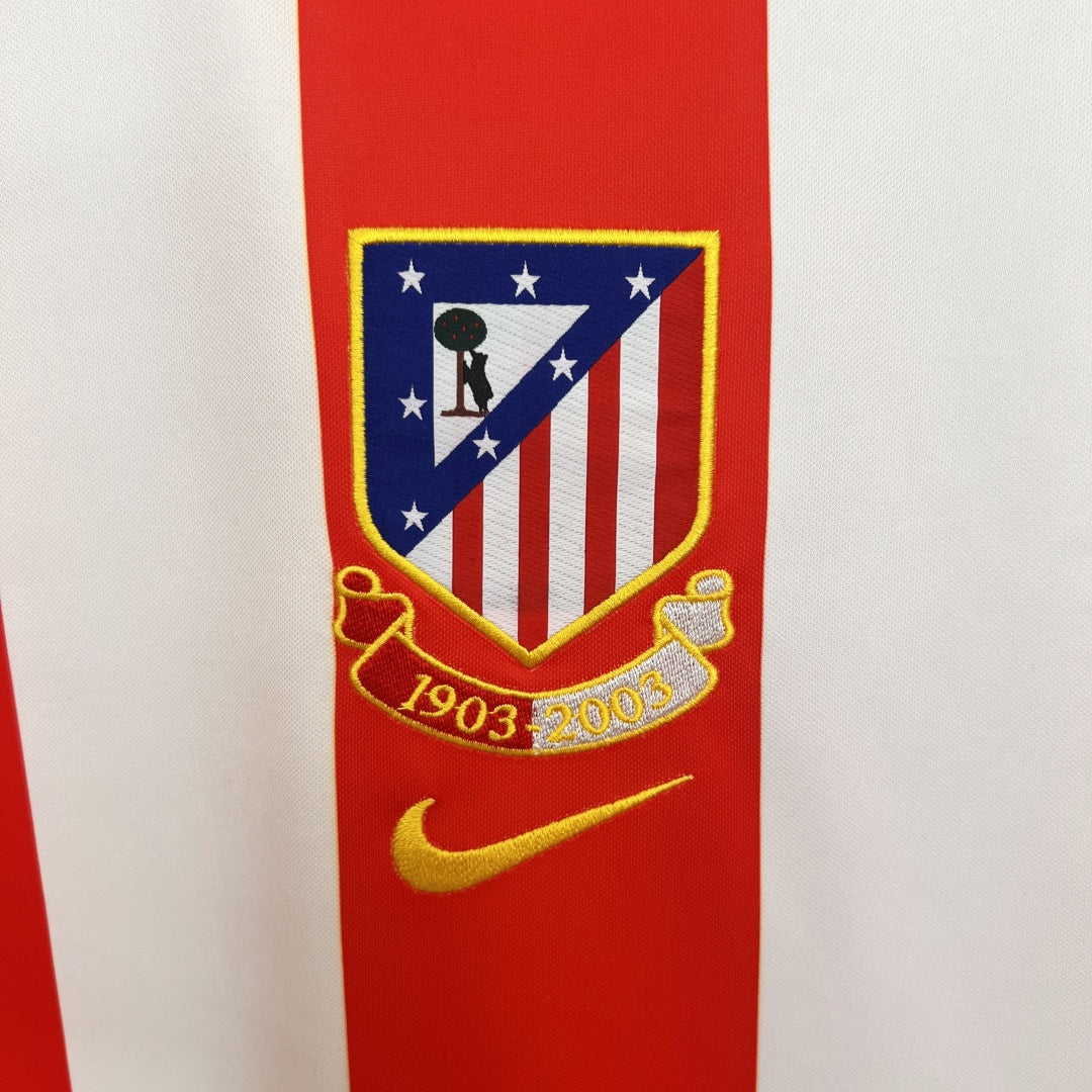 Retro Atletico Madrid Centenary Anniversary Home Jersey 2003/04