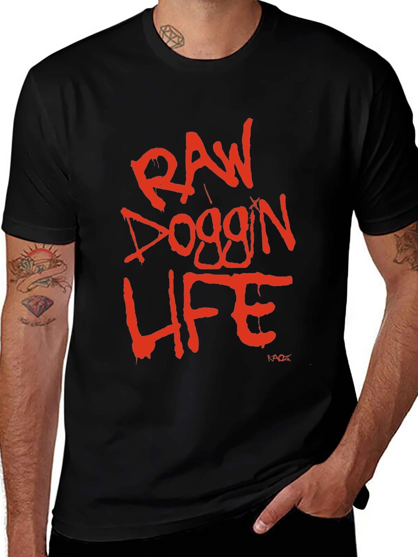 Raw Doggin Life Graphic Tee - Black