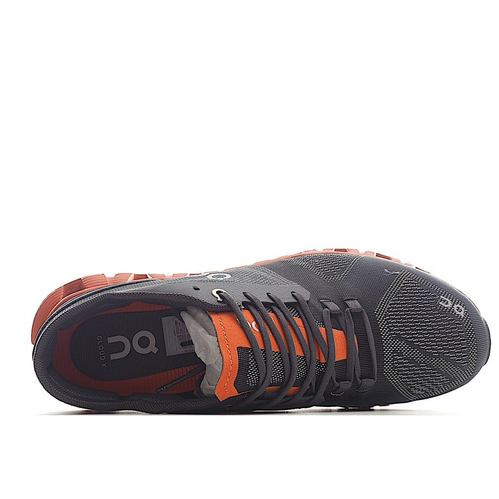 ON Cloud X Men's Running Shoe - Rust/Rock