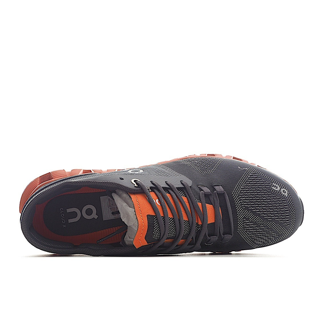 ON Cloud X Men's Running Shoe - Rust/Rock