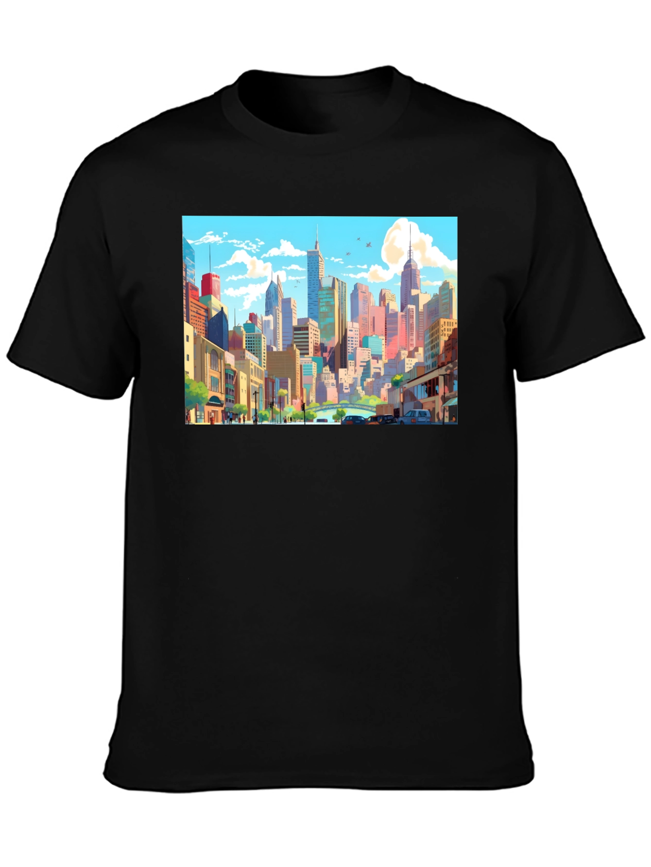 Cityscape Anime T-Shirt - Stylish Graphic Tee