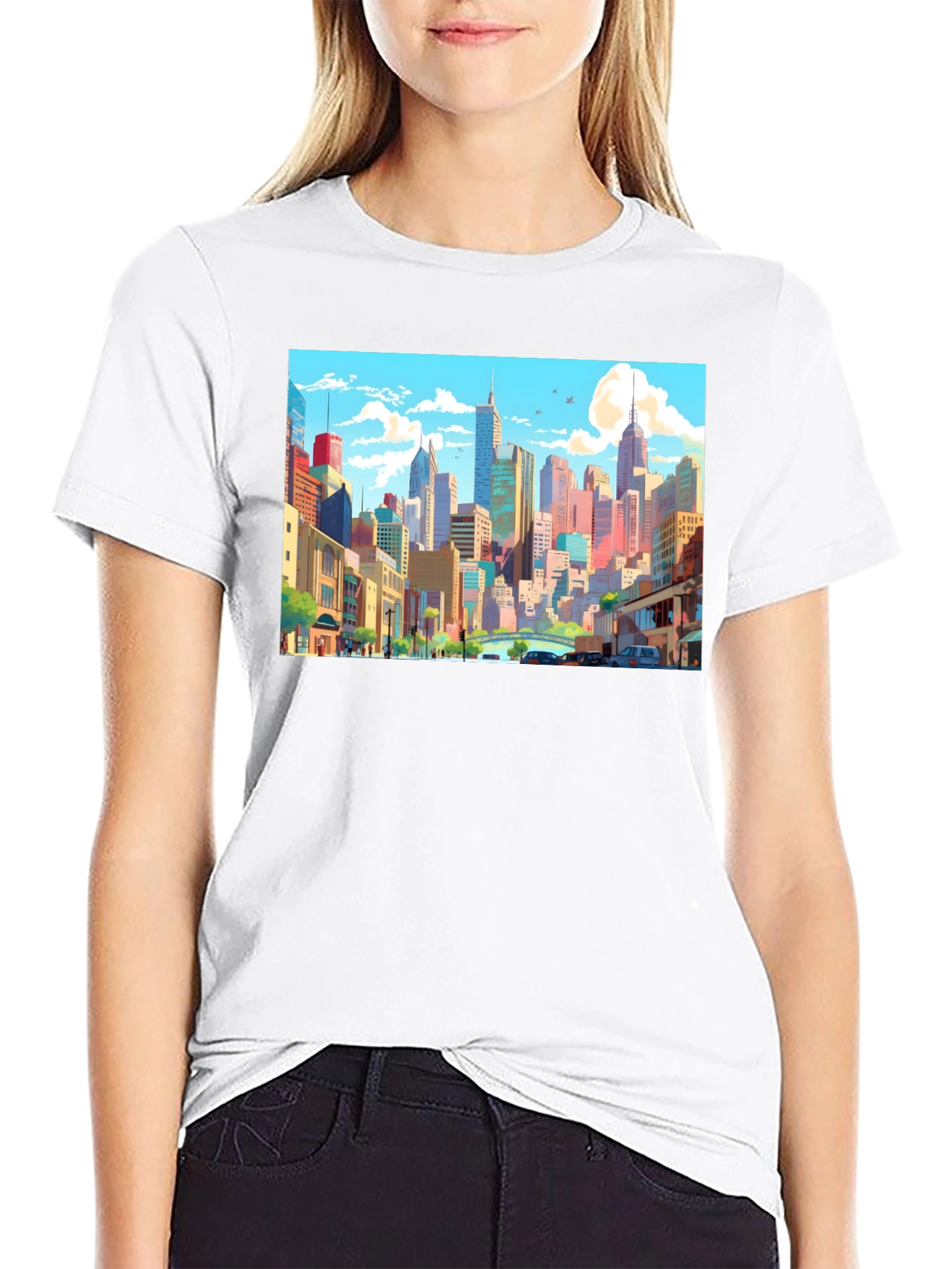 Cityscape Anime T-Shirt - Stylish Graphic Tee