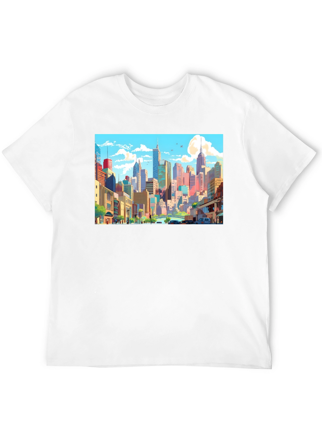 Cityscape Anime T-Shirt - Stylish Graphic Tee
