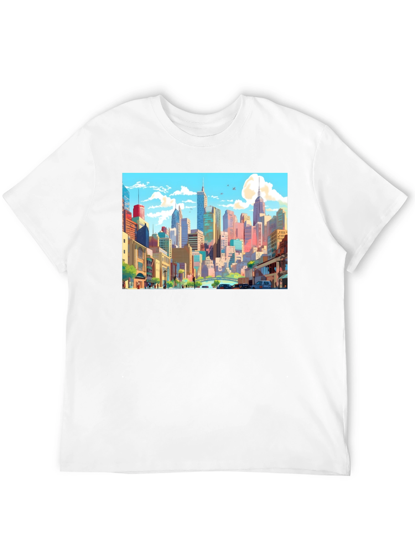 Cityscape Anime T-Shirt - Stylish Graphic Tee