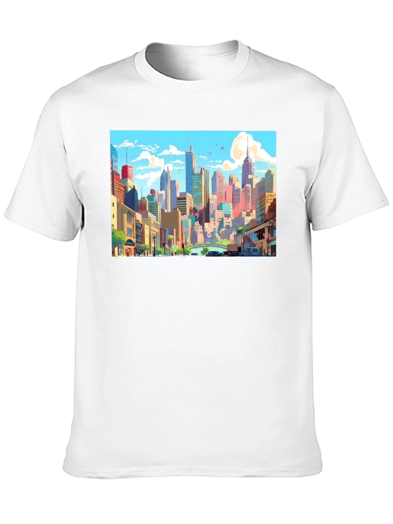 Cityscape Anime T-Shirt - Stylish Graphic Tee