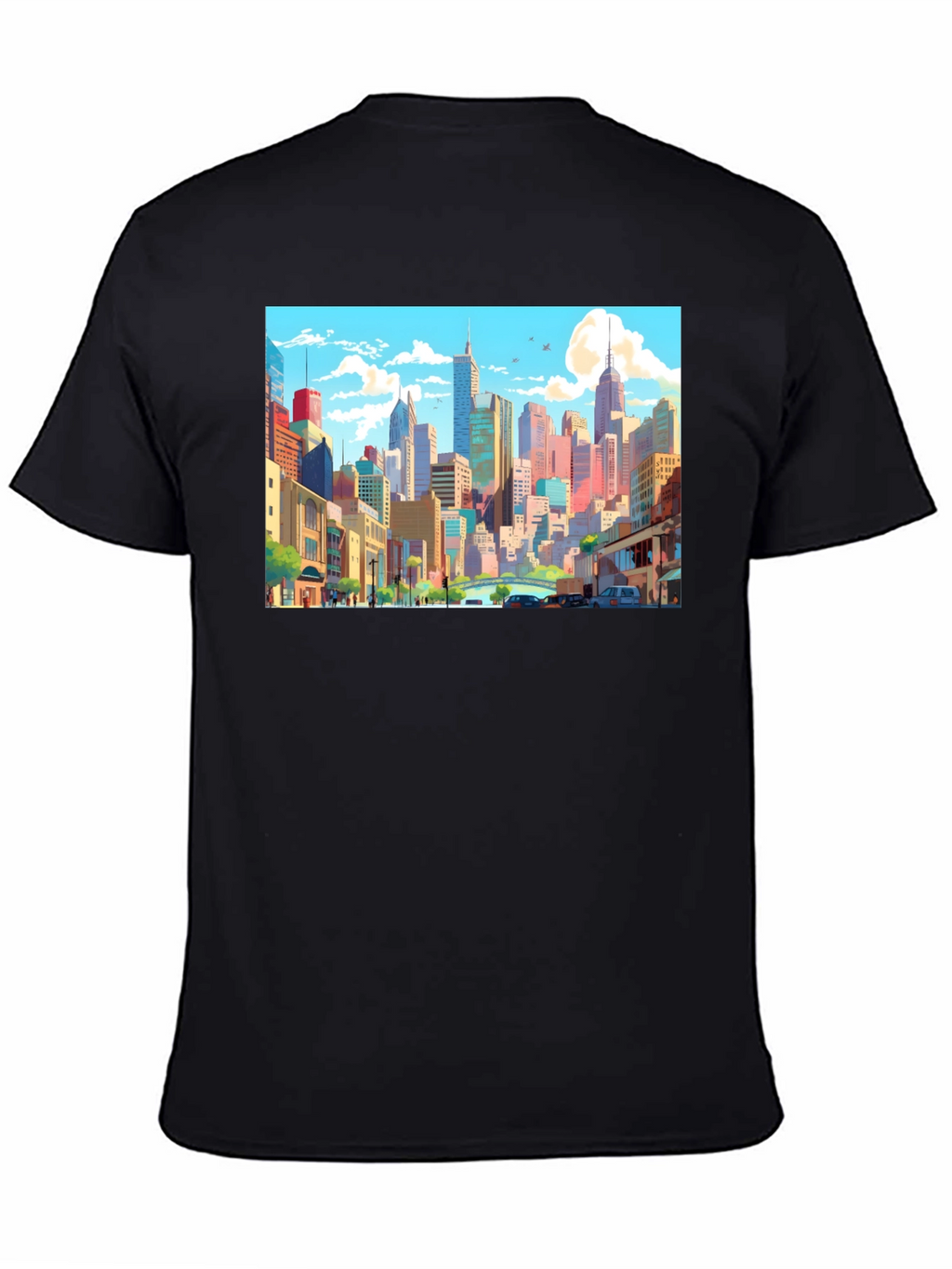 Cityscape Anime T-Shirt - Stylish Graphic Tee