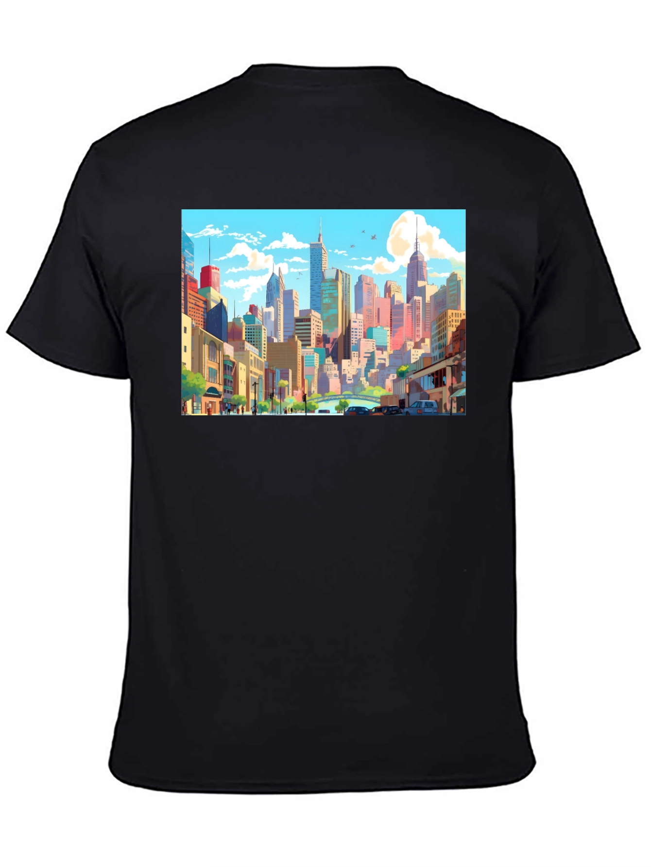 Cityscape Anime T-Shirt - Stylish Graphic Tee