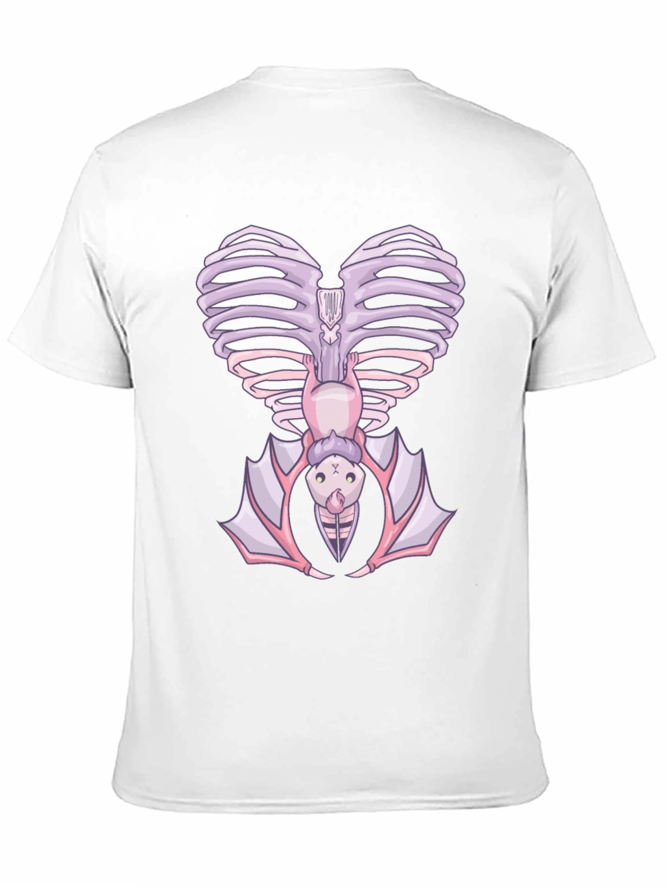 Heart Ribcage Bat Graphic Tee - Unique Halloween Style