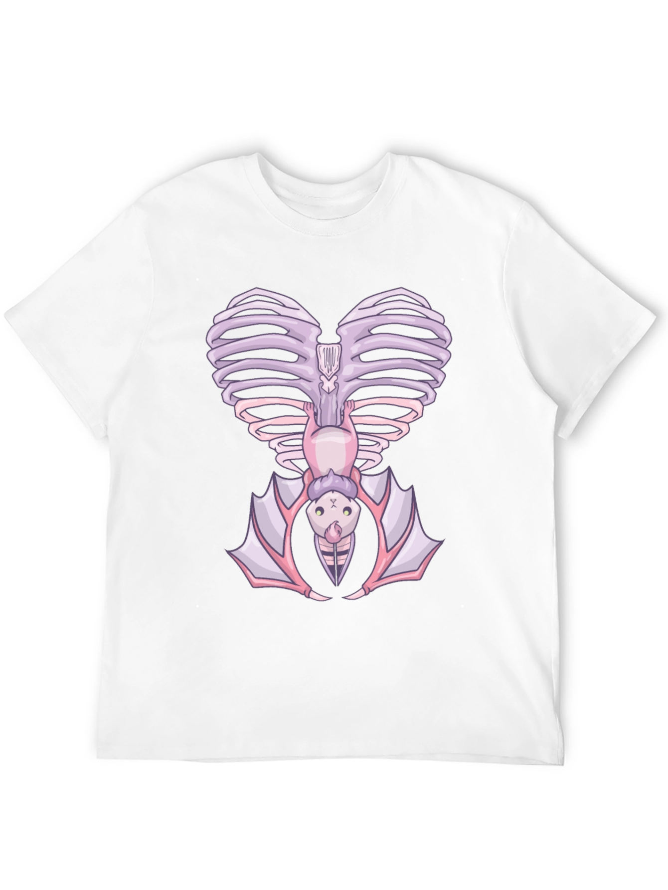 Heart Ribcage Bat Graphic Tee - Unique Halloween Style