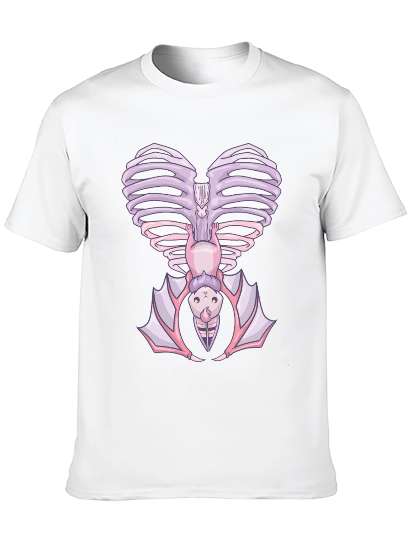 Heart Ribcage Bat Graphic Tee - Unique Halloween Style