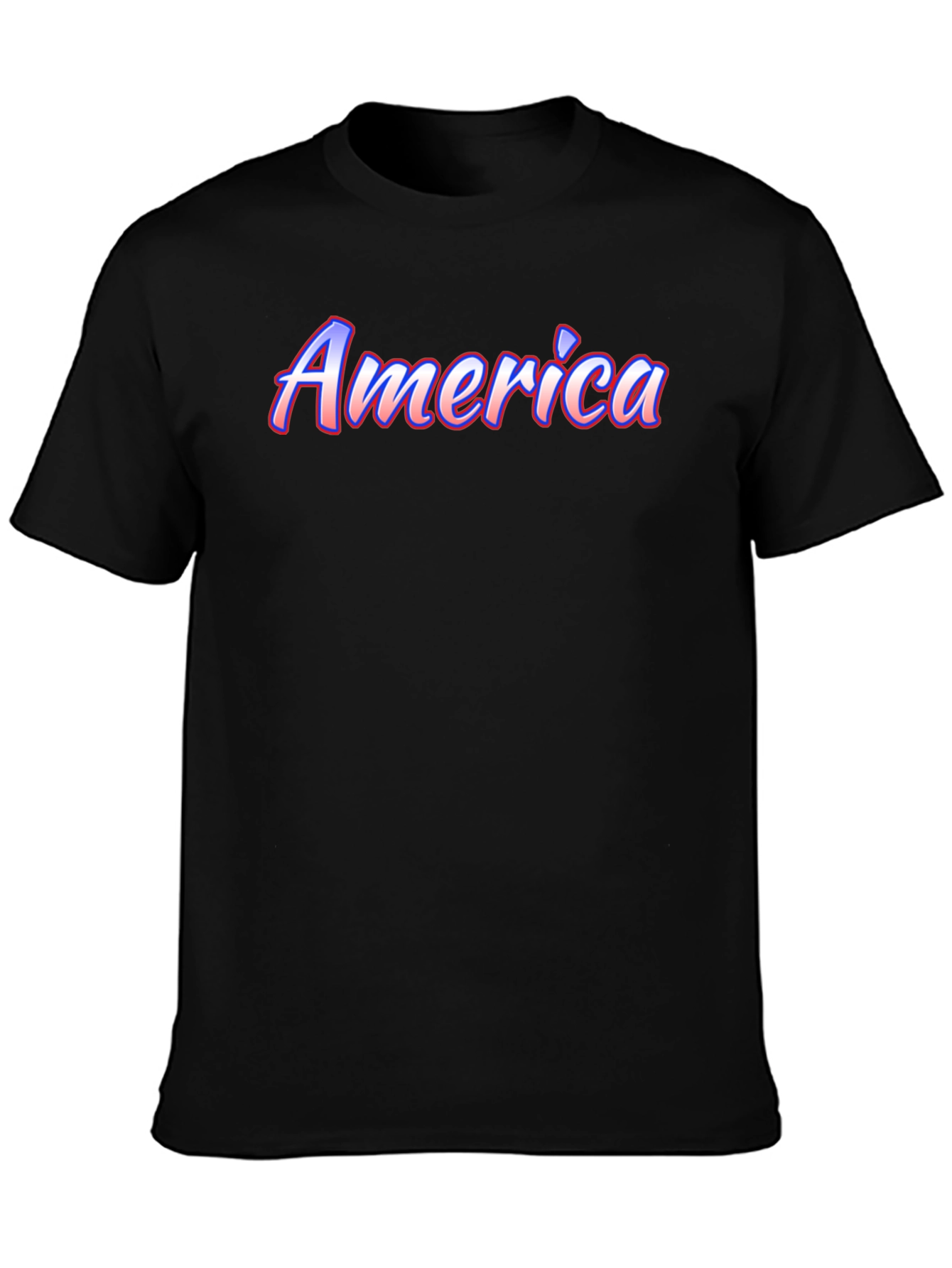 America Graphic Print Black T-Shirt