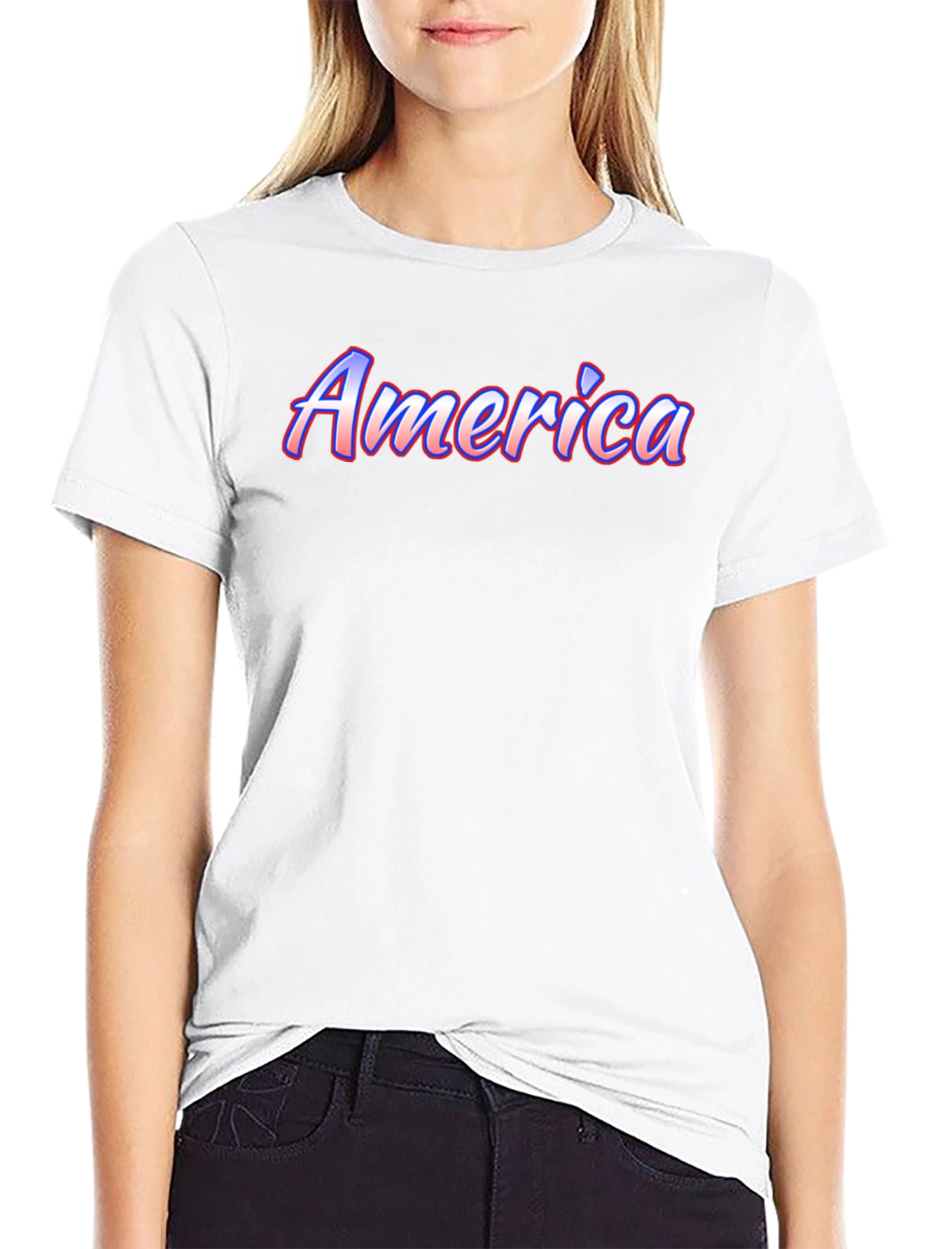 America Graphic Print Black T-Shirt