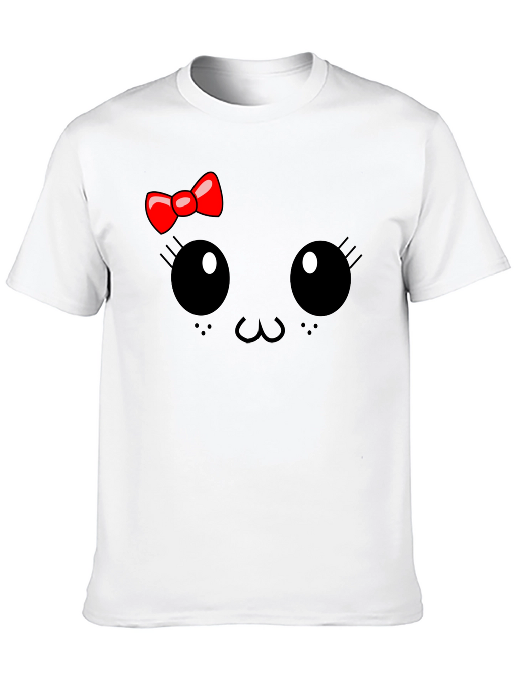 Cute Cartoon Face Black T-Shirt