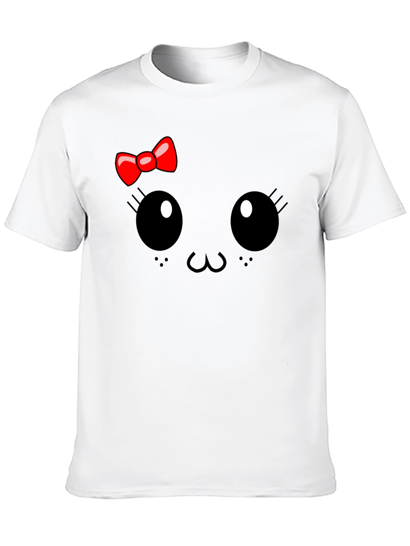 Cute Cartoon Face Black T-Shirt