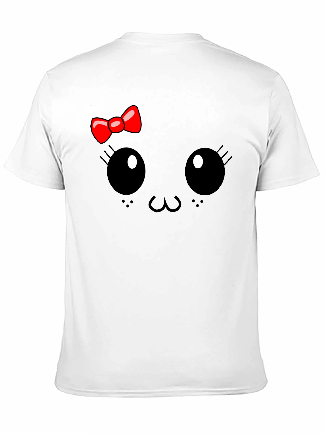 Cute Cartoon Face Black T-Shirt