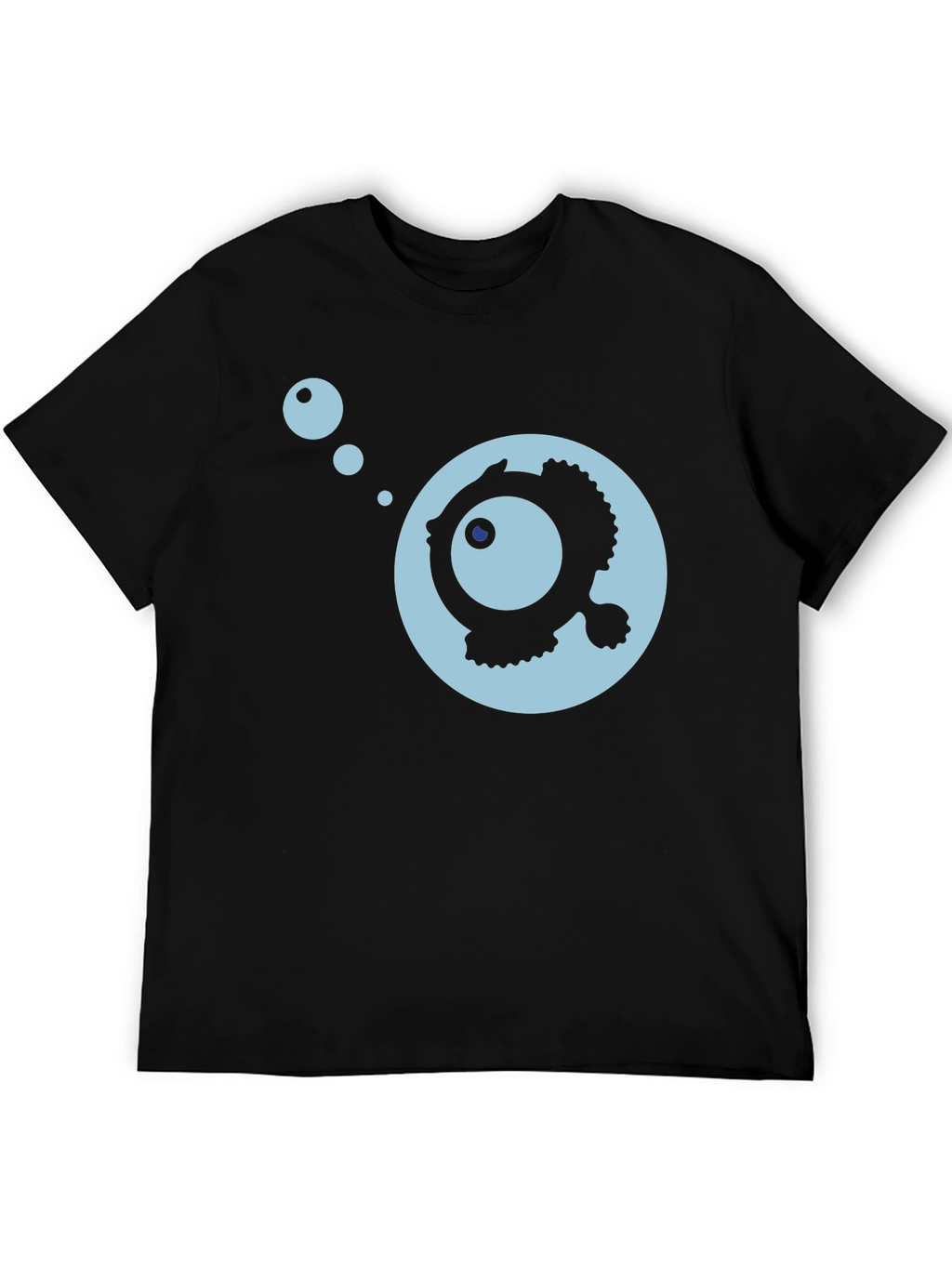 Cartoon Fish Graphic Black T-Shirt