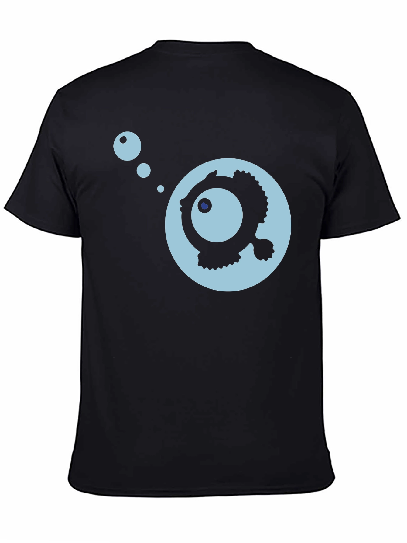 Cartoon Fish Graphic Black T-Shirt