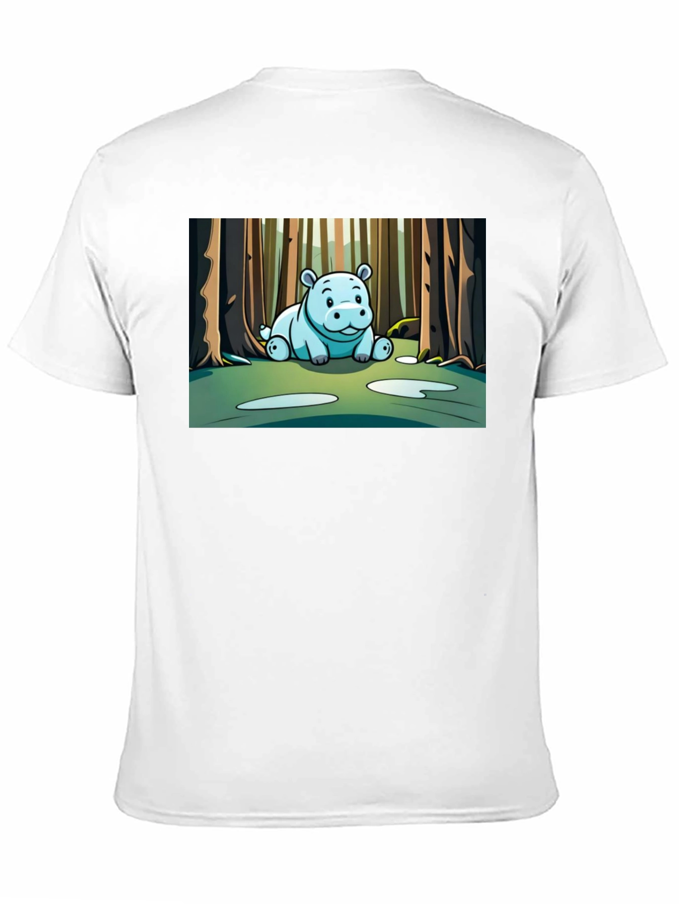 Cute Hippo Cartoon Forest T-Shirt
