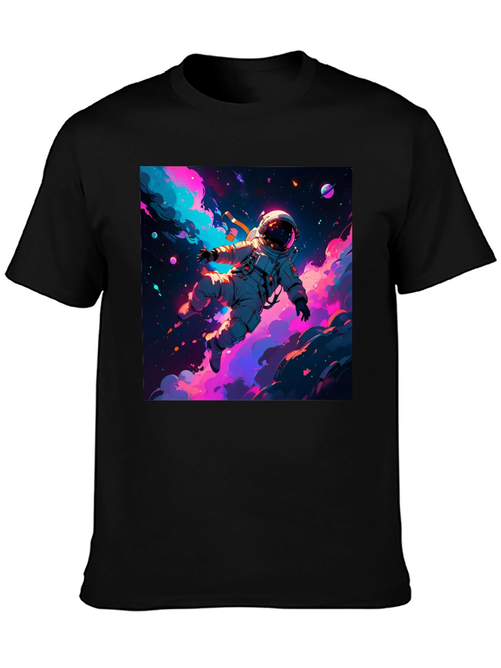 Astronaut Galaxy Graphic Tee - Black