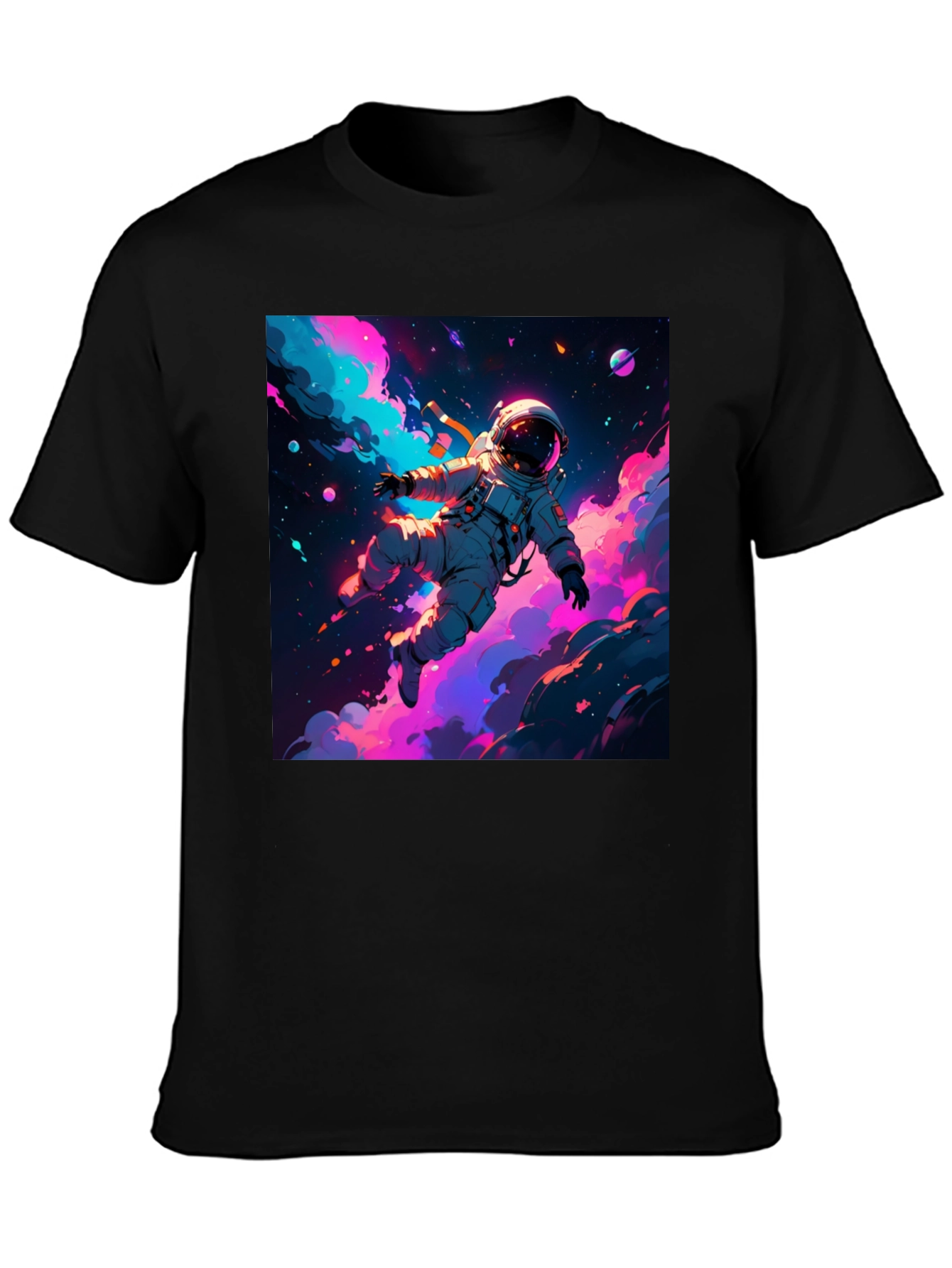 Astronaut Galaxy Graphic Tee - Black