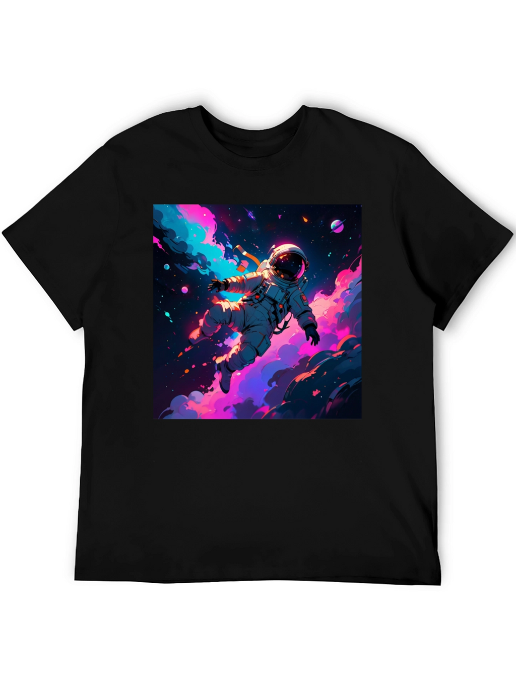 Astronaut Galaxy Graphic Tee - Black