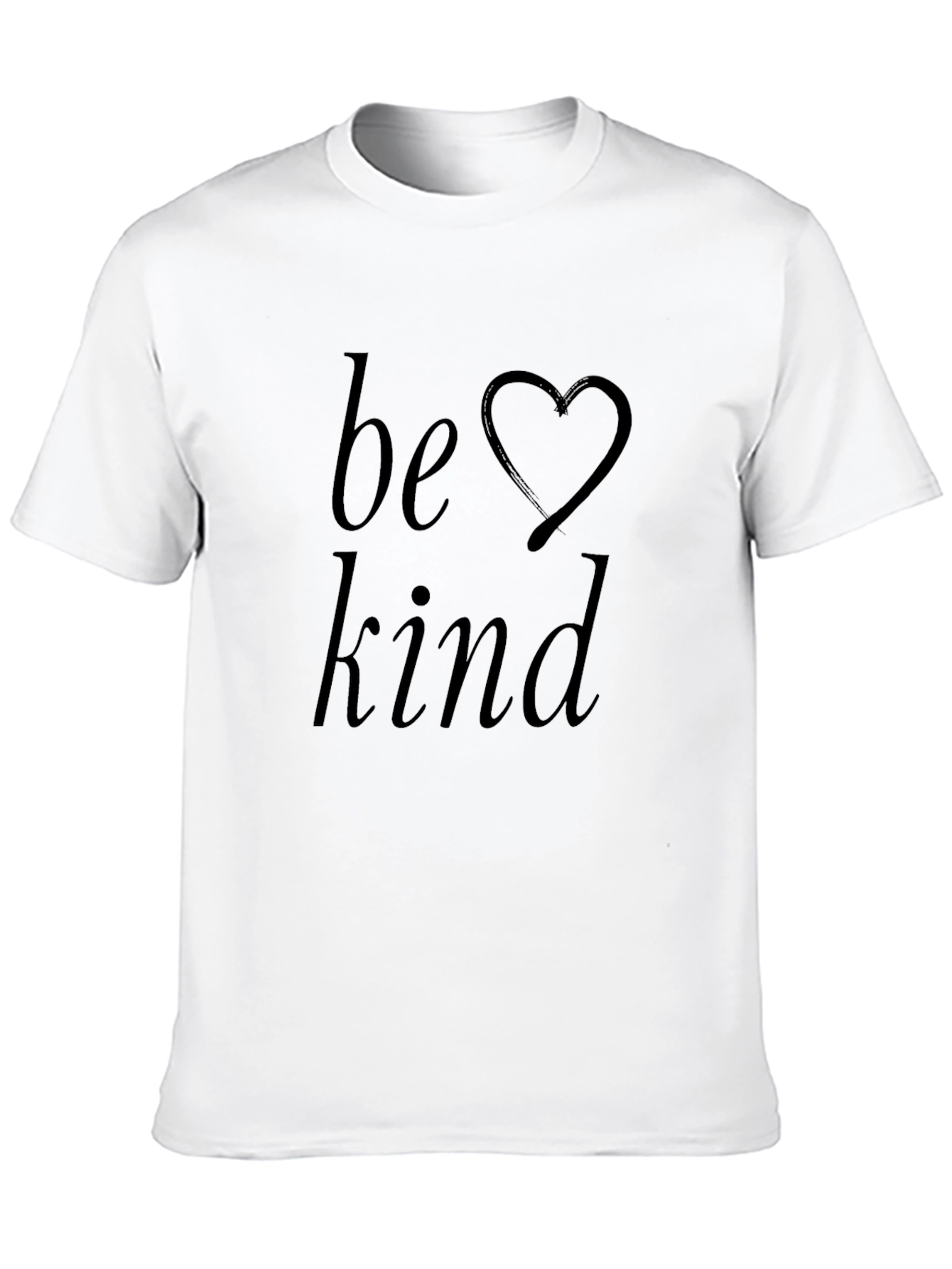 Be Kind Black T-Shirt with Heart Graphic
