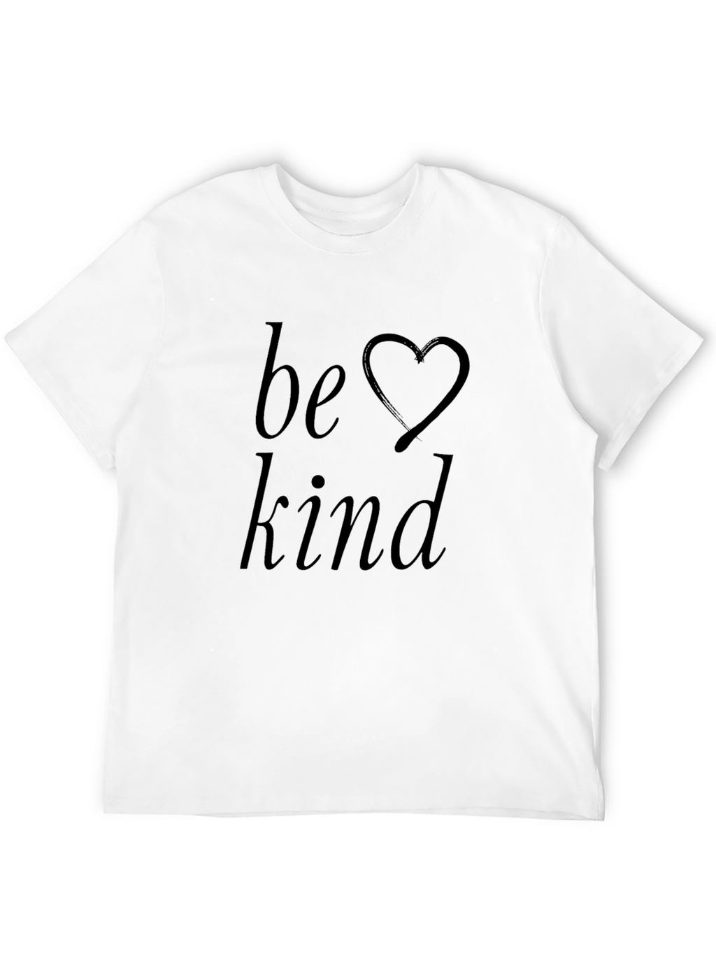 Be Kind Black T-Shirt with Heart Graphic