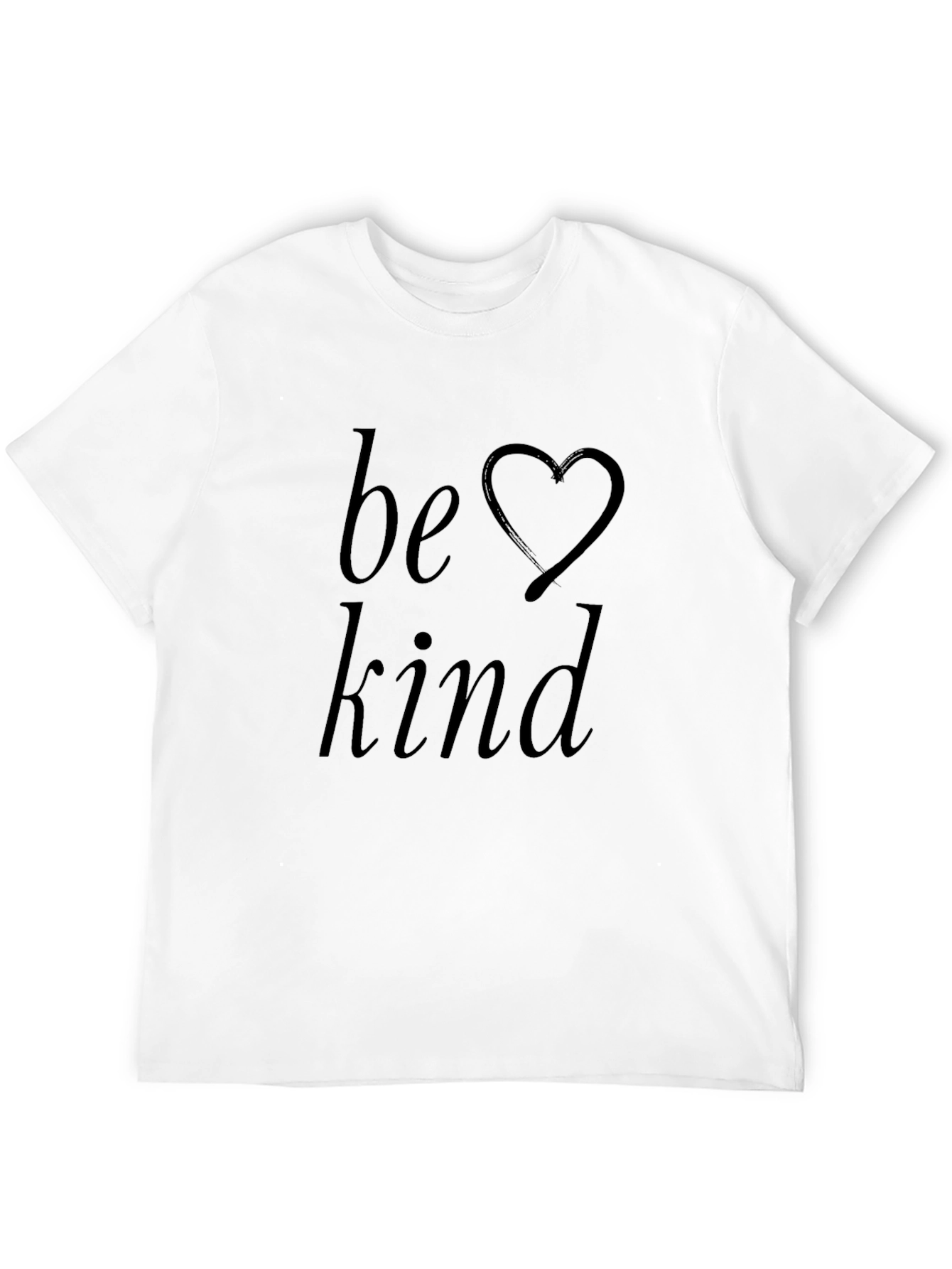 Be Kind Black T-Shirt with Heart Graphic
