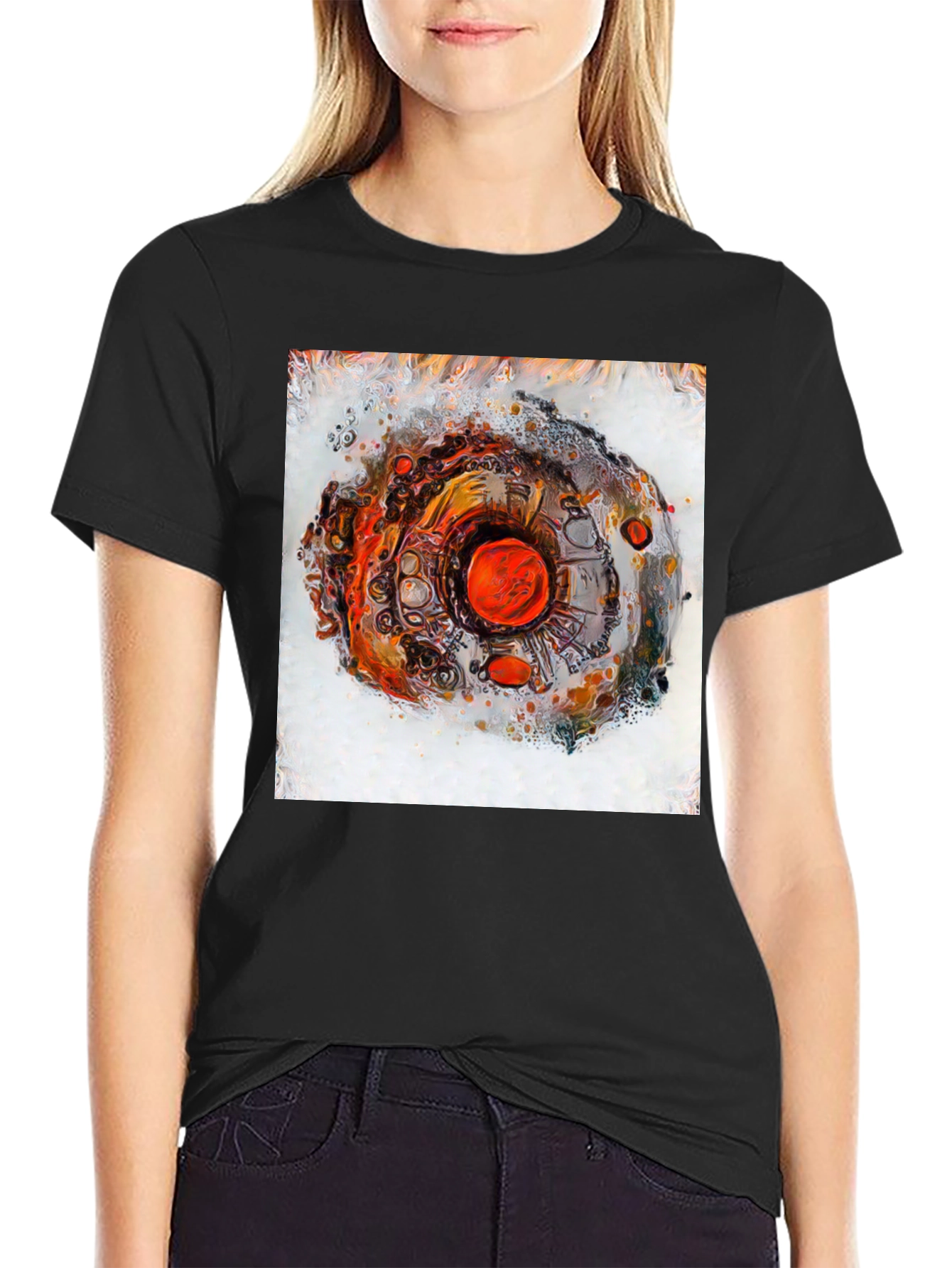 Abstract Eye Design Mens Black T-Shirt