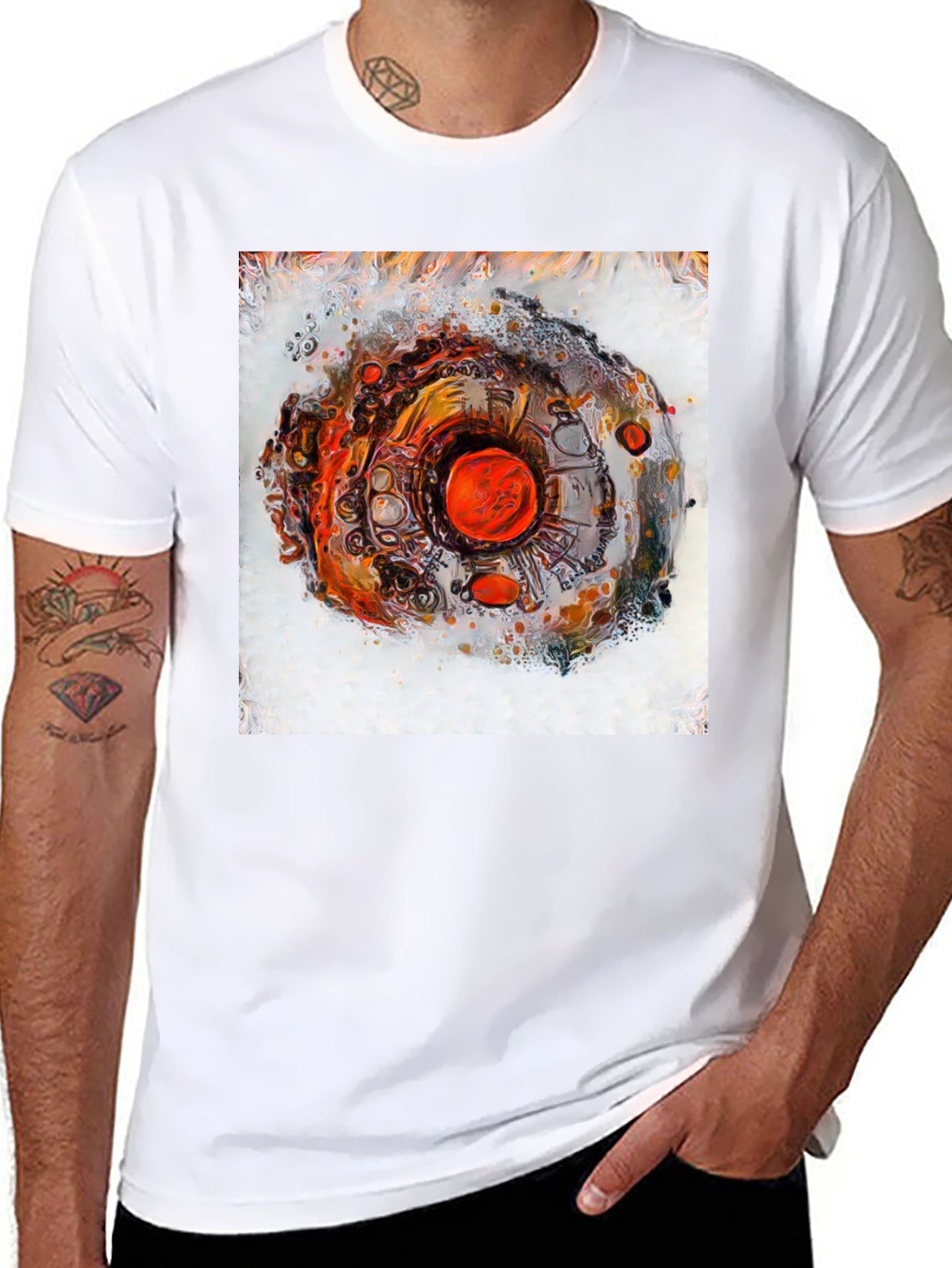 Abstract Eye Design Mens Black T-Shirt
