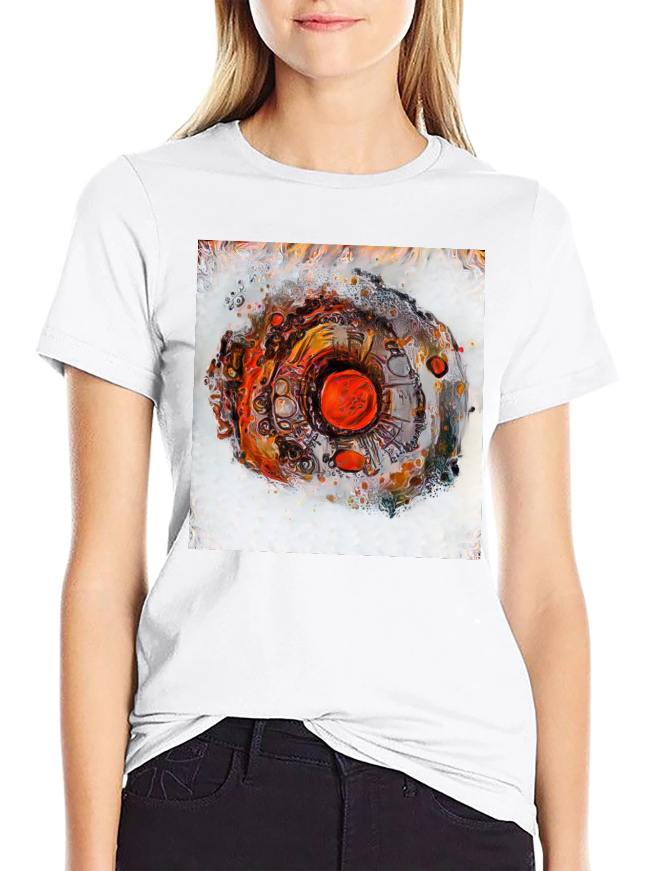 Abstract Eye Design Mens Black T-Shirt