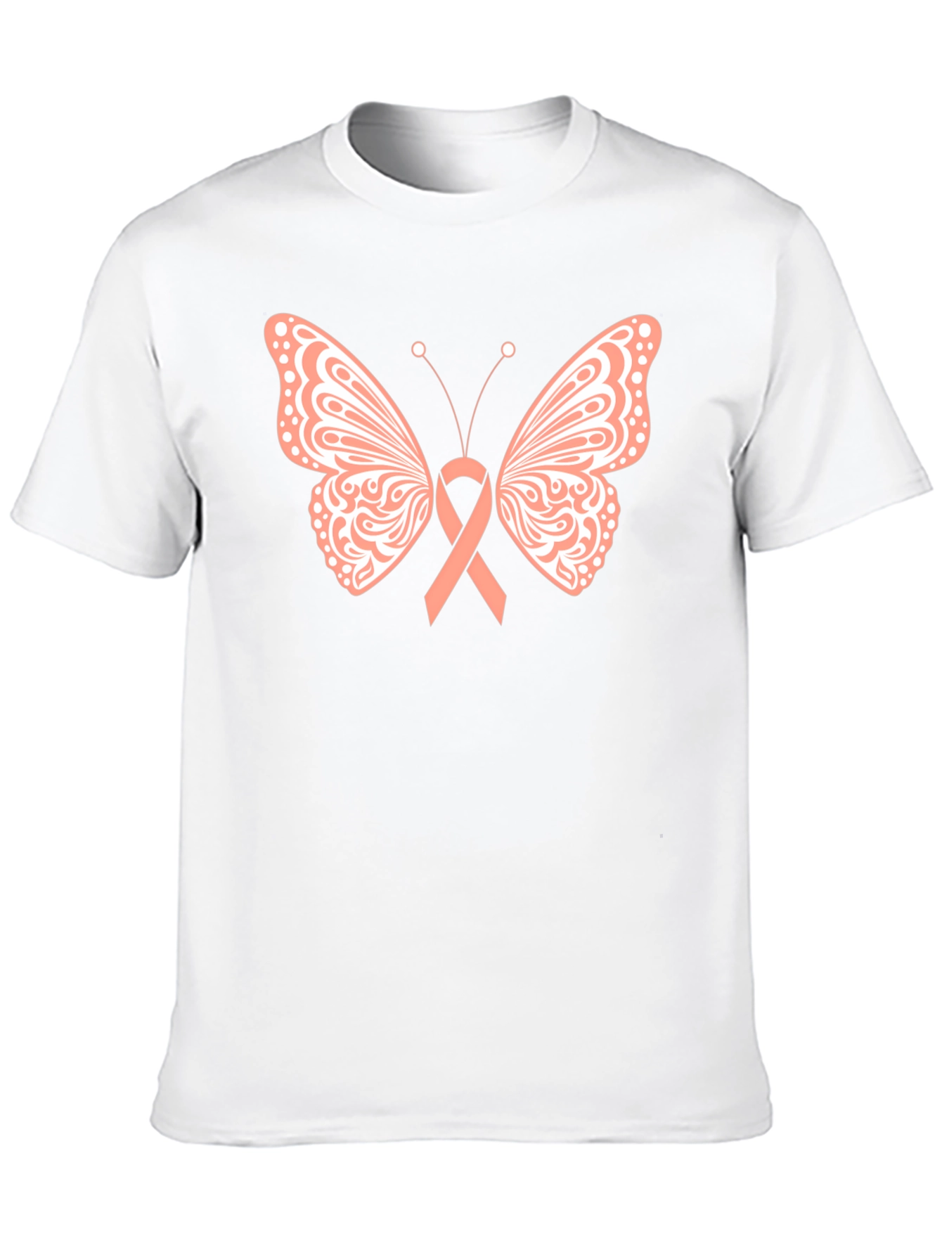 Butterfly Ribbon T-Shirt Breast Cancer Awareness Black Tee