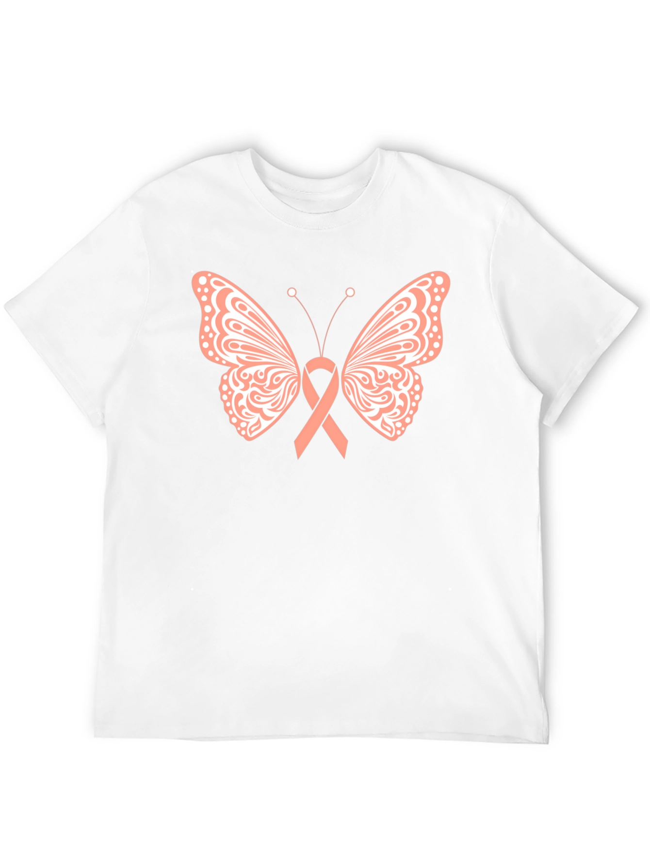 Butterfly Ribbon T-Shirt Breast Cancer Awareness Black Tee