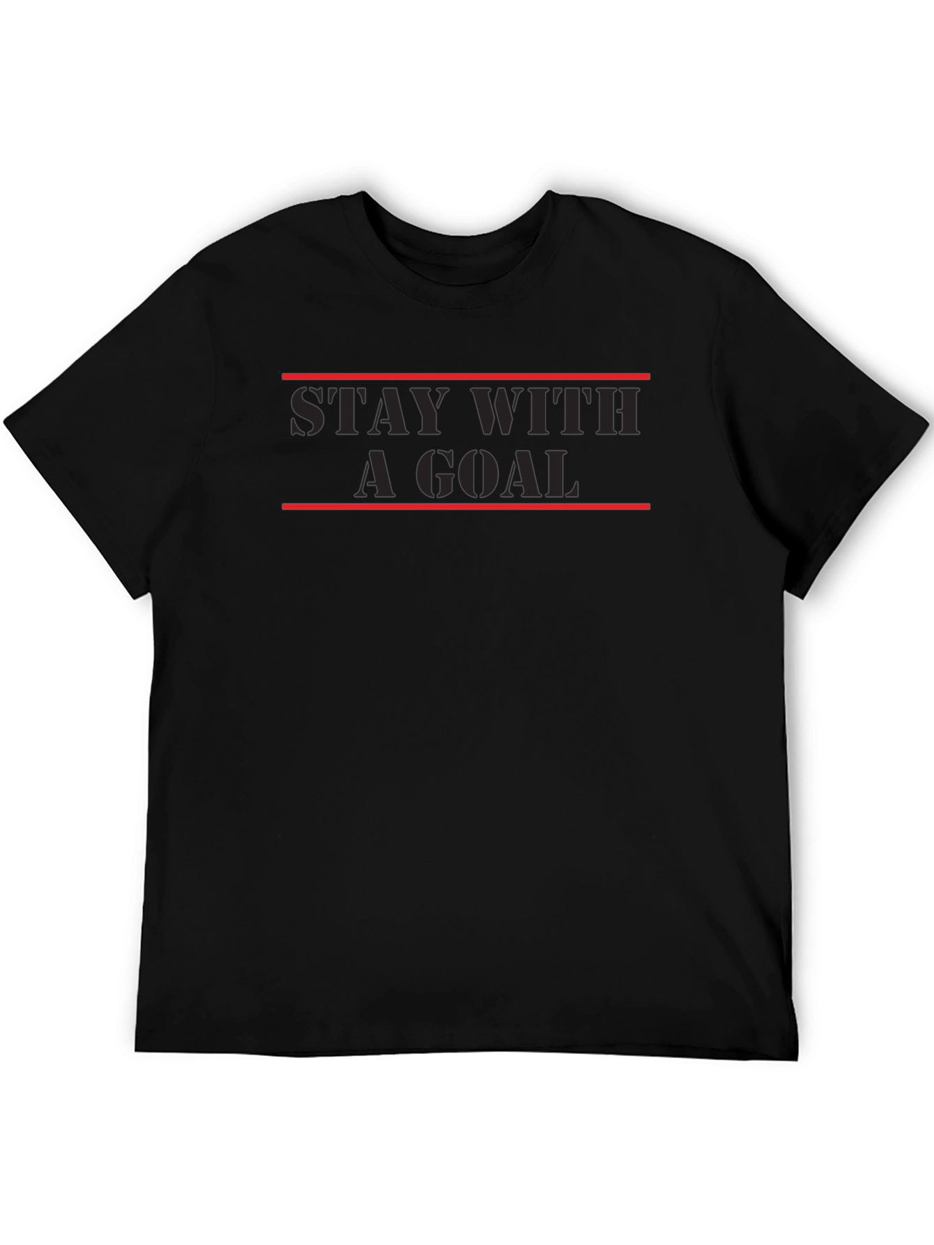 Stay With A Goal Black Graphic Tee