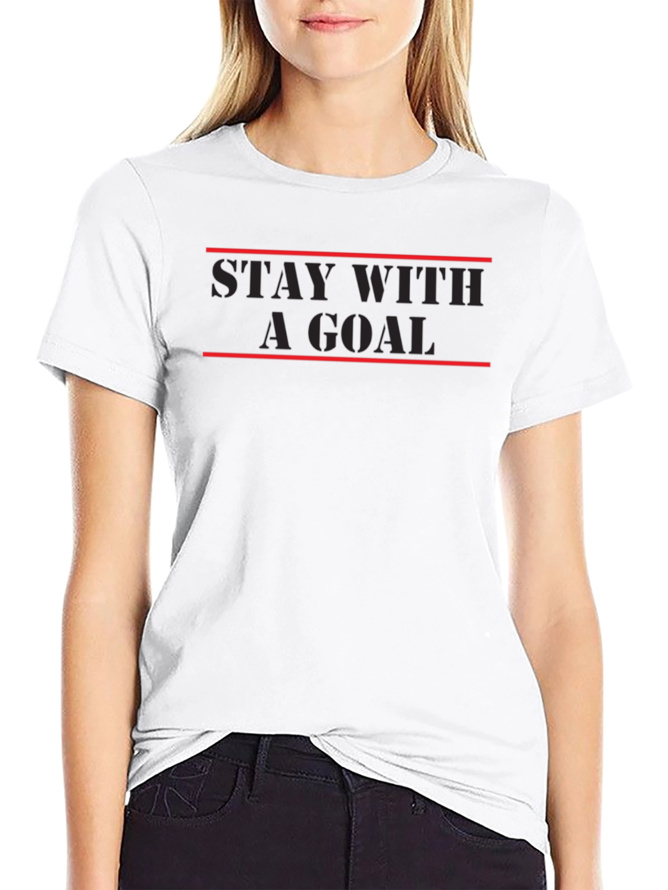 Stay With A Goal Black Graphic Tee