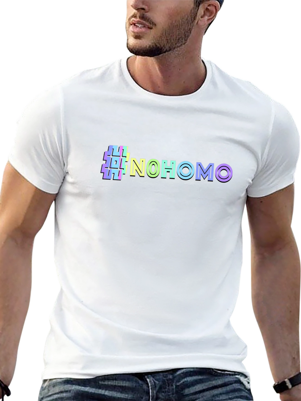 #NoHomo Graphic Print Crew Neck T-Shirt