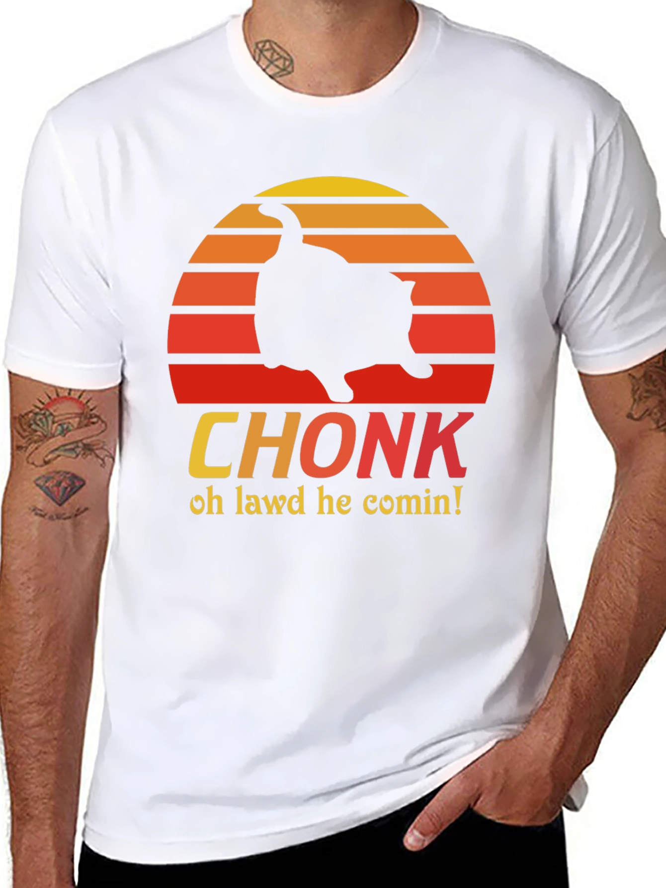 CHONK T-Shirt - Oh Lawd He Comin Black Tee