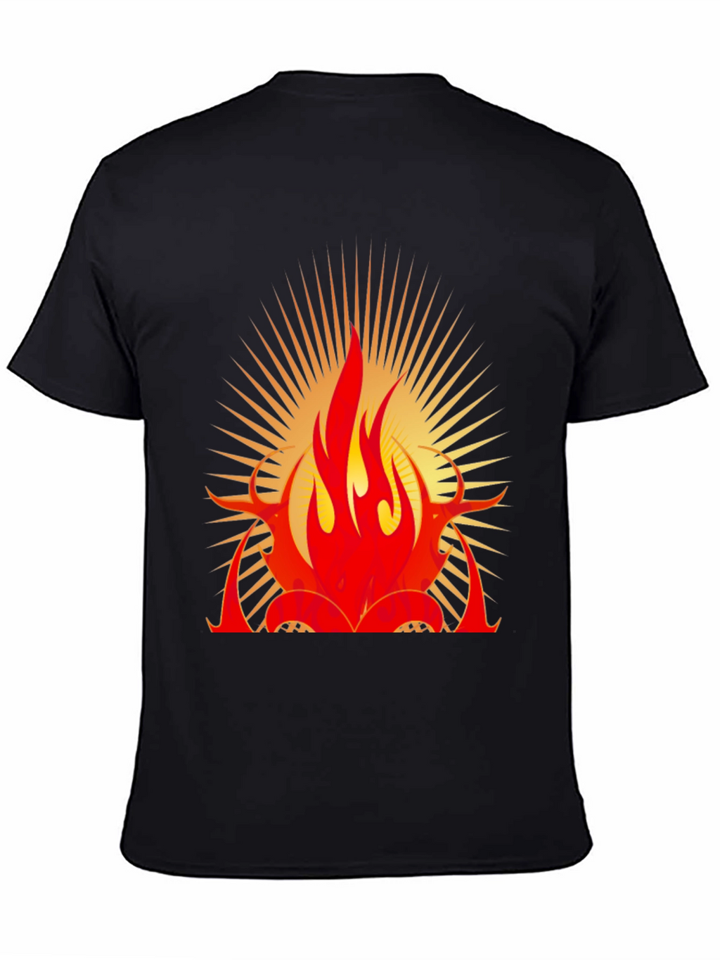 Bold Flame Graphic Black T-Shirt