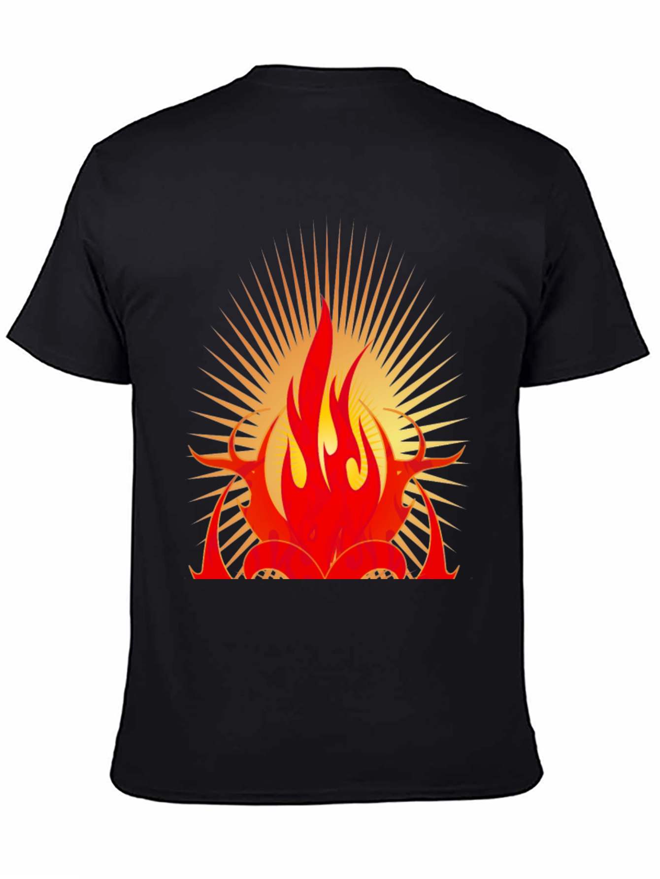 Bold Flame Graphic Black T-Shirt