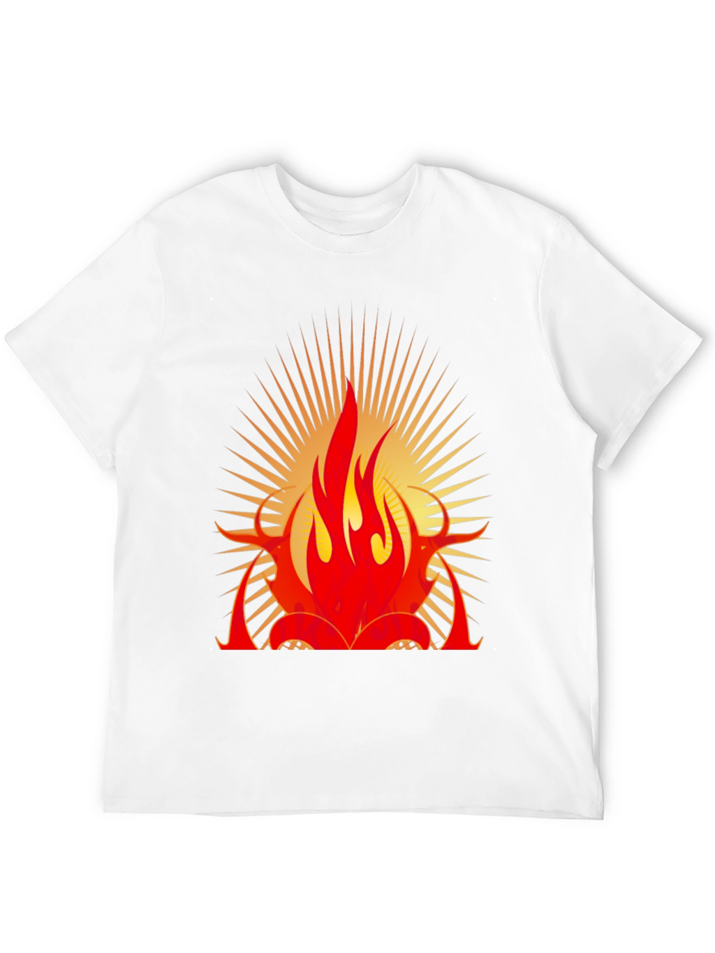 Bold Flame Graphic Black T-Shirt