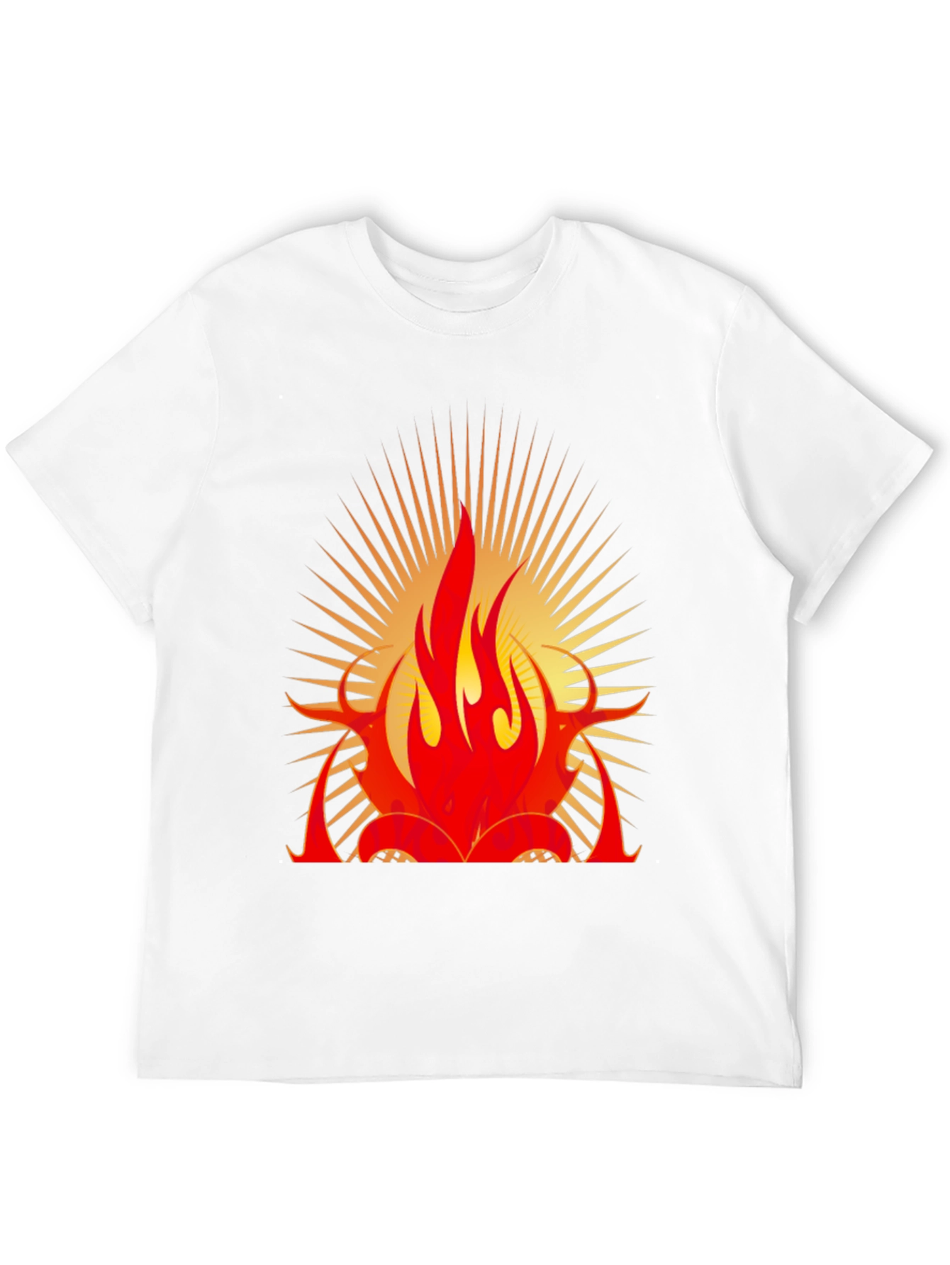 Bold Flame Graphic Black T-Shirt