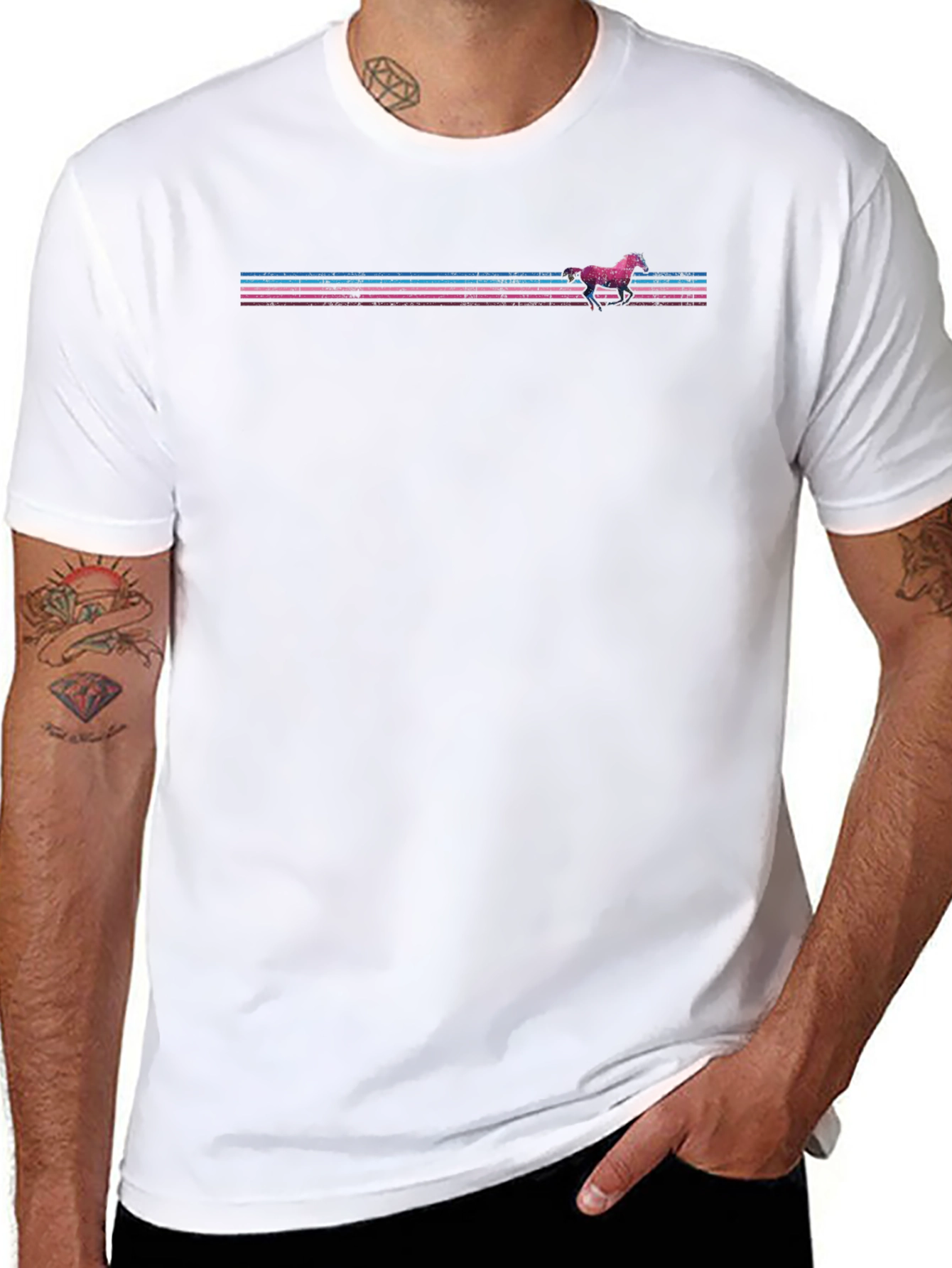Retro Horse Graphic Tee - Black