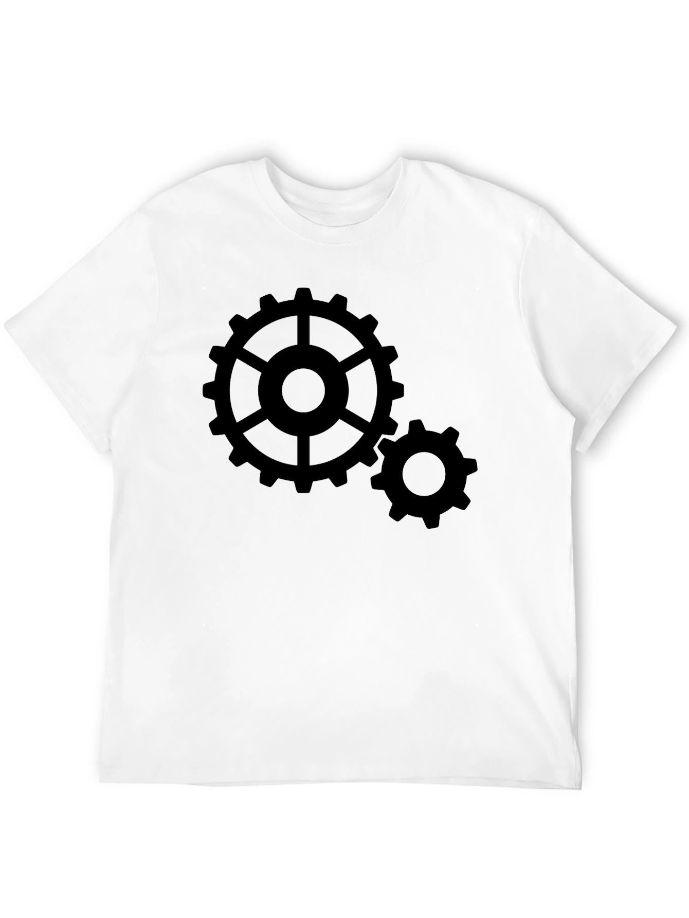Cogwheel Graphic Print Black T-Shirt