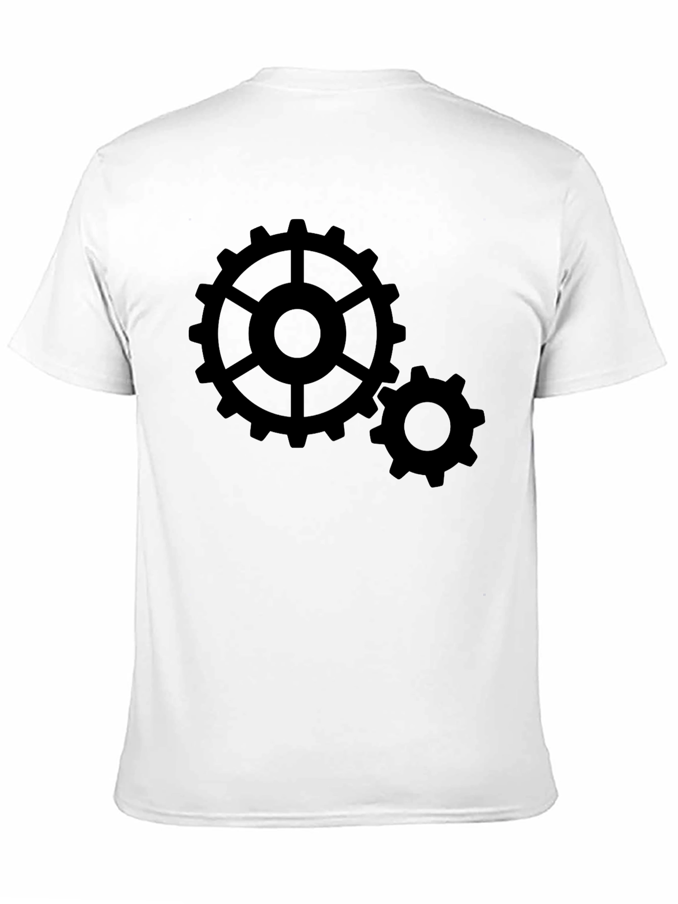 Cogwheel Graphic Print Black T-Shirt