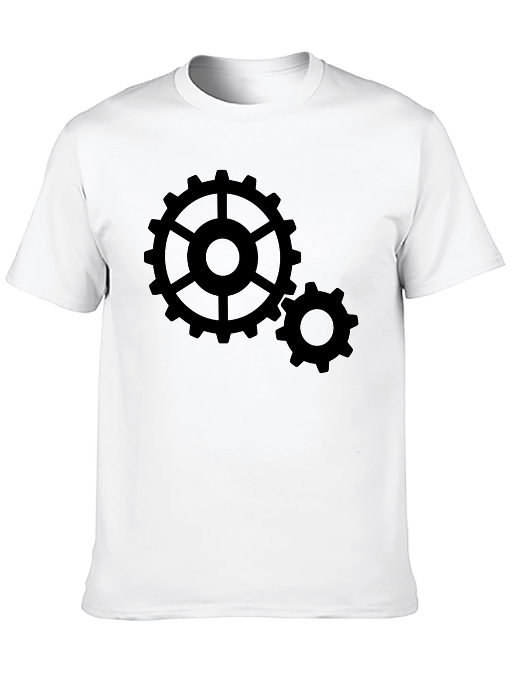 Cogwheel Graphic Print Black T-Shirt
