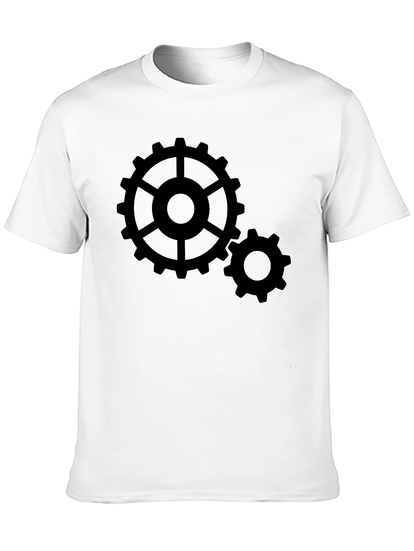 Cogwheel Graphic Print Black T-Shirt