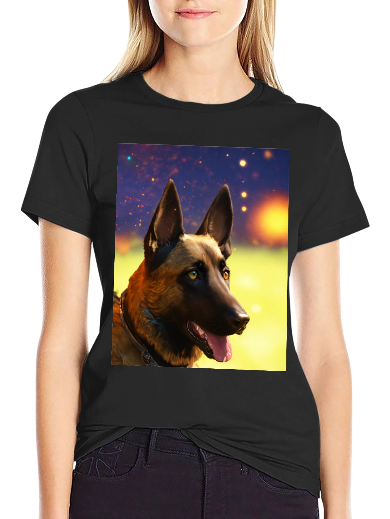 Belgian Malinois Dog Graphic Tee - Black Unisex T-Shirt