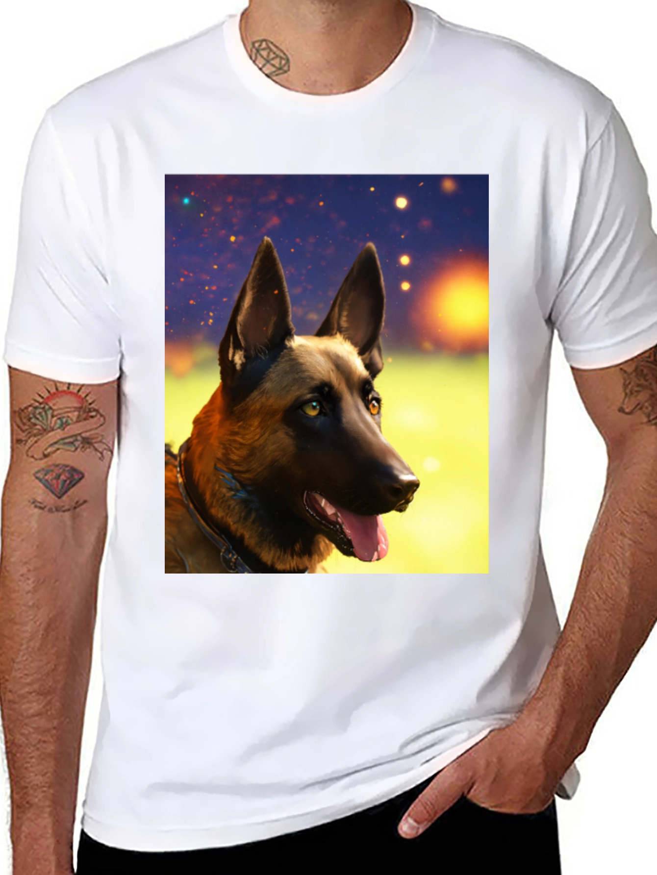 Belgian Malinois Dog Graphic Tee - Black Unisex T-Shirt