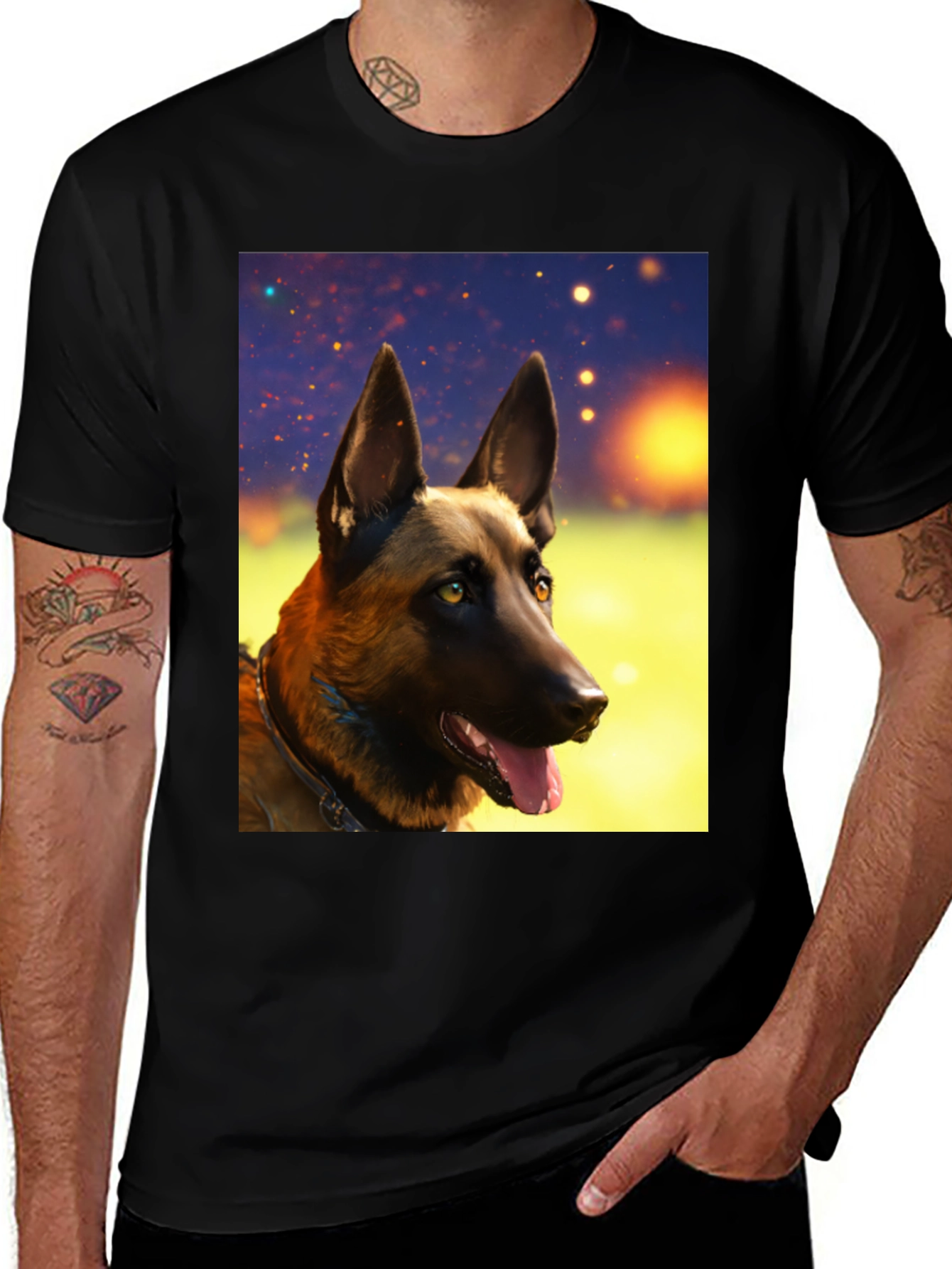Belgian Malinois Dog Graphic Tee - Black Unisex T-Shirt